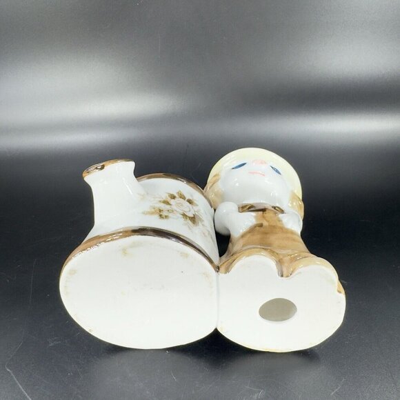 Vintage Whimsical Ceramic Girl With Watering Can Planter Flower Vase Porcelain - Picture 7 of 16